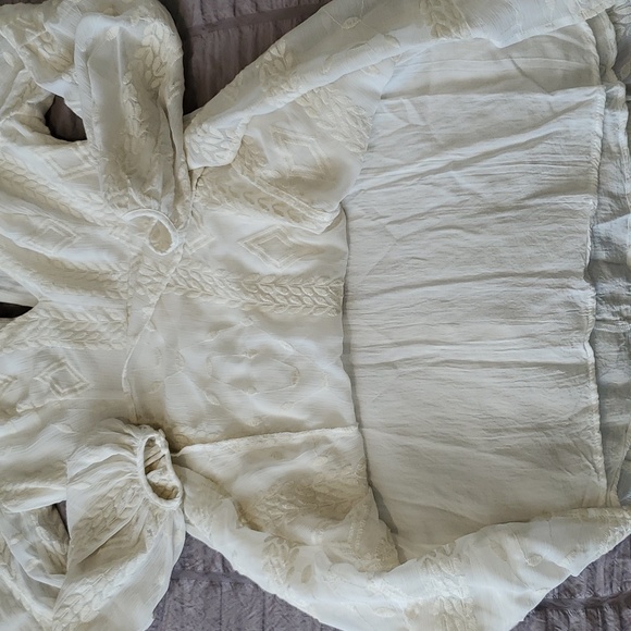 ASTR the label off white A line mini dress with embroidered lace size XS lined - Picture 8 of 9